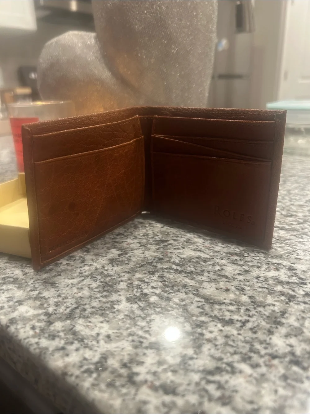 Rolfs Leather Money Clip Wallet - Tan Brown-New with box